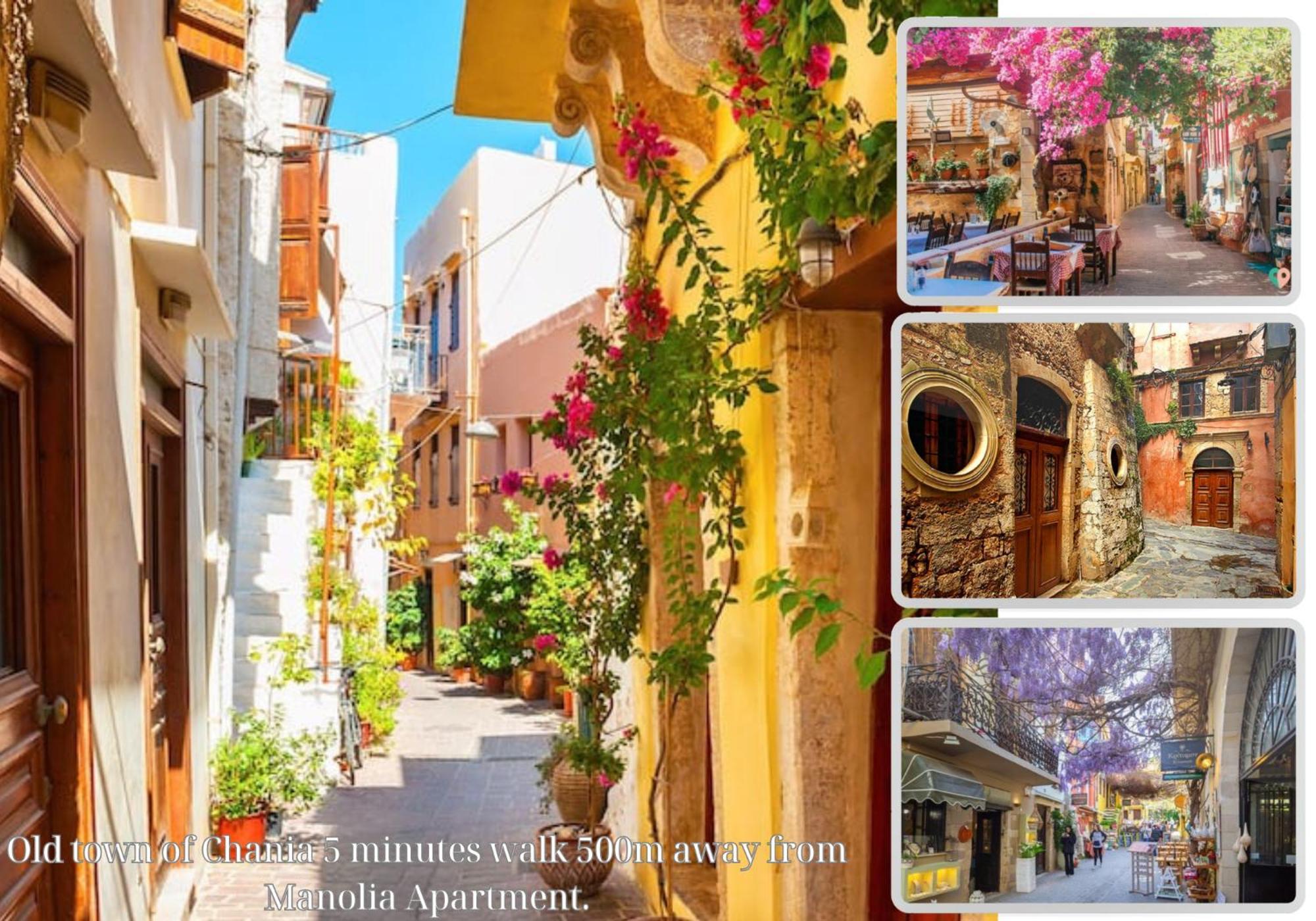 Center Manolia Dream 1 Bedroom Apartment 100M Away From The Beach Chania  Exterior photo